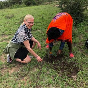 Nedsetting av planter i Kenya